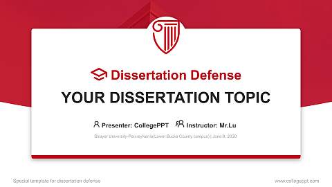 Strayer University-Pennsylvania(Lower Bucks County campus) Graduation Thesis Defense PPT Template