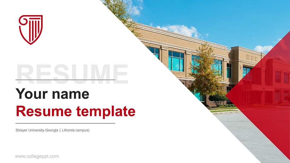 Strayer University-Georgia（Lithonia campus) Resume PPT Template16:9 ratio PPT effect preview image