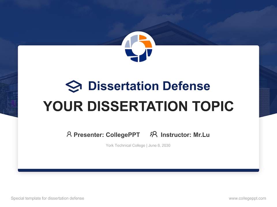 York Technical College Graduation Thesis Defense PPT Template4:3 ratio PPT effect preview image7