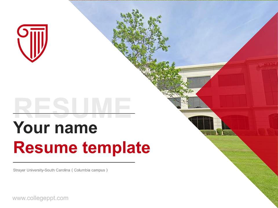 Strayer University-South Carolina（Columbia campus） Resume PPT Template4:3 ratio PPT effect preview image5