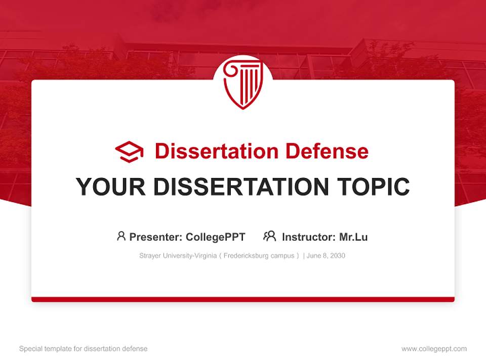 Strayer University-Virginia（Fredericksburg campus） Graduation Thesis Defense PPT Template4:3 ratio PPT effect preview image7