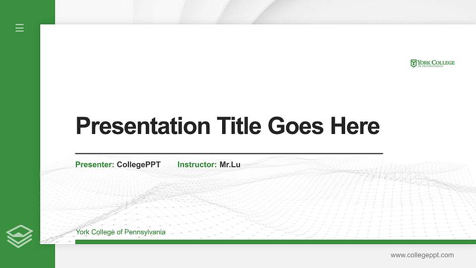 York College of Pennsylvania Thesis Proposal/Graduation Defense PPT Template16:9 ratio PPT effect preview image