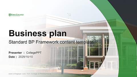 York College of Pennsylvania Competition/Entrepreneurship Contest PPT Template