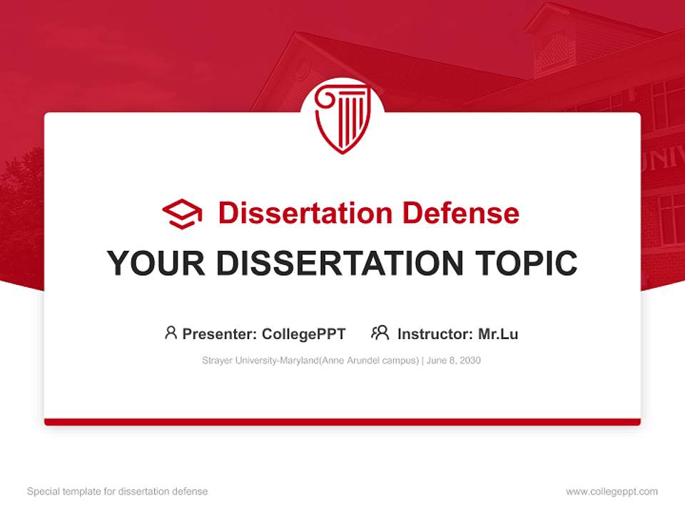 Strayer University-Maryland(Anne Arundel campus) Graduation Thesis Defense PPT Template4:3 ratio PPT effect preview image7