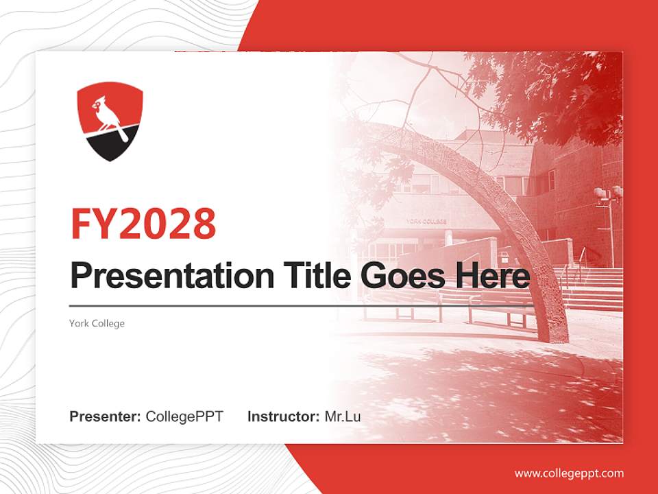 York College Academic Presentation/Research Findings Report PPT Template4:3 ratio PPT effect preview image5
