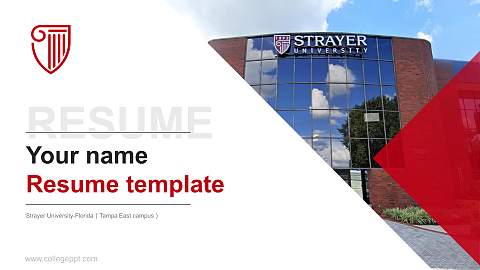 Strayer University-Florida（Tampa East campus） Resume PPT Template