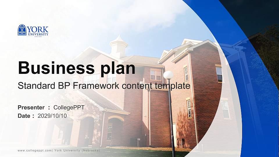 York University (Nebraska) Competition/Entrepreneurship Contest PPT Template16:9 ratio PPT effect preview image