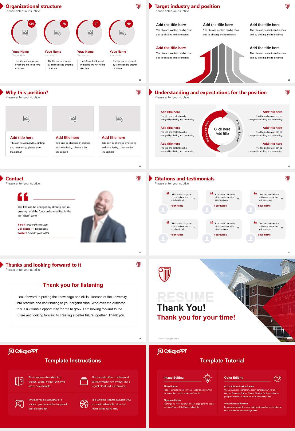 Strayer University-Maryland(Anne Arundel campus) Resume PPT Template16:9 ratio PPT effect preview image4