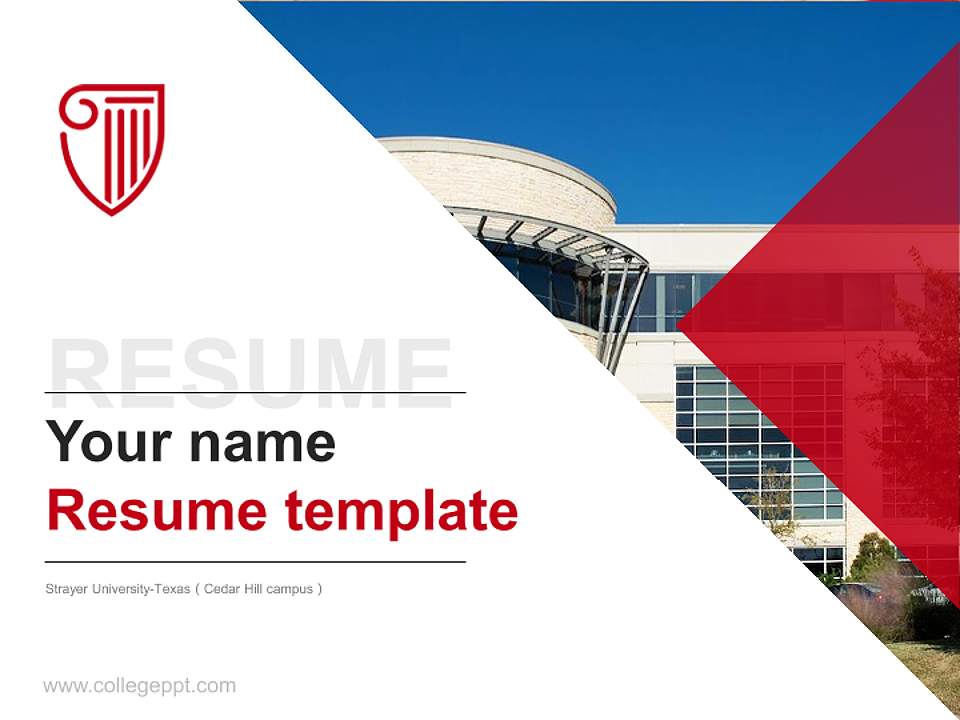 Strayer University-Texas（Cedar Hill campus） Resume PPT Template4:3 ratio PPT effect preview image5