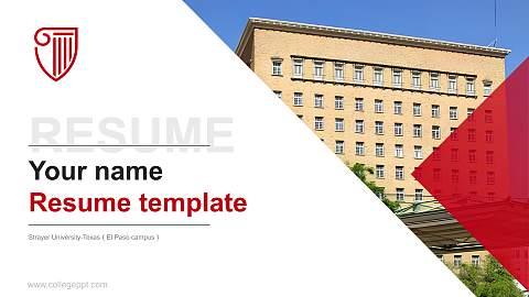 Strayer University-Texas（El Paso campus） Resume PPT Template