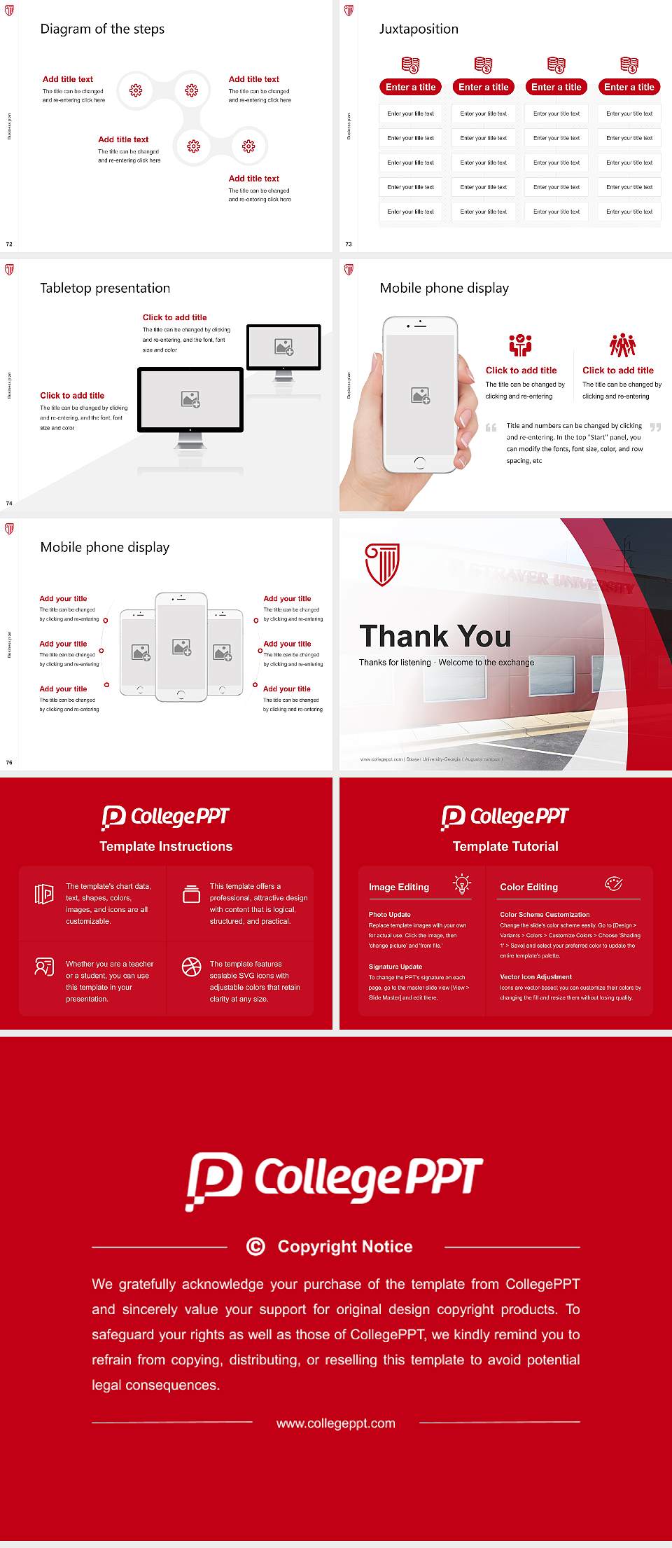 Strayer University-Georgia（Augusta campus） Competition/Entrepreneurship Contest PPT Template4:3 ratio PPT effect preview image9