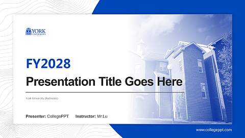 York University (Nebraska) Academic Presentation/Research Findings Report PPT Template