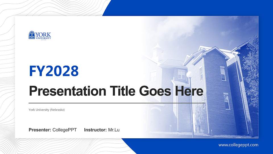 York University (Nebraska) Academic Presentation/Research Findings Report PPT Template16:9 ratio PPT effect preview image