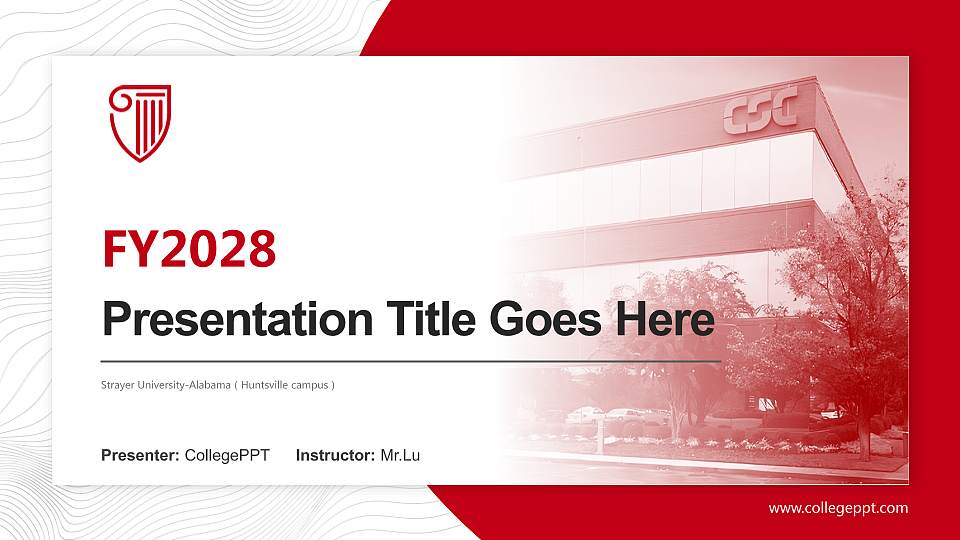 Strayer University-Alabama（Huntsville campus） Academic Presentation/Research Findings Report PPT Template16:9 ratio PPT effect preview image