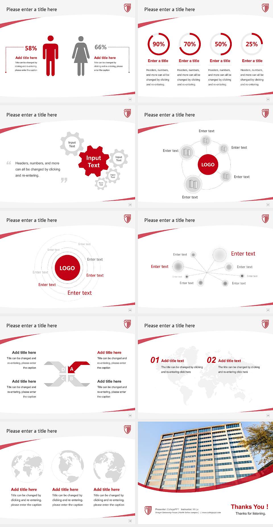 Strayer University-Texas（North Dallas campus） Course/Courseware Creation PPT Template4:3 ratio PPT effect preview image4