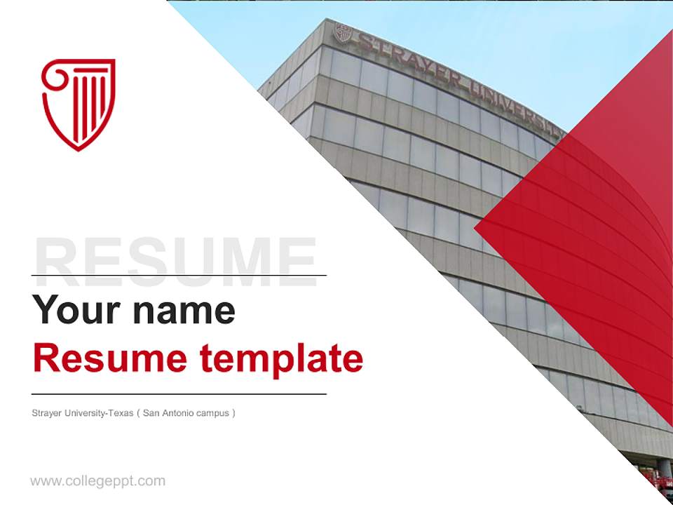 Strayer University-Texas（San Antonio campus） Resume PPT Template4:3 ratio PPT effect preview image5