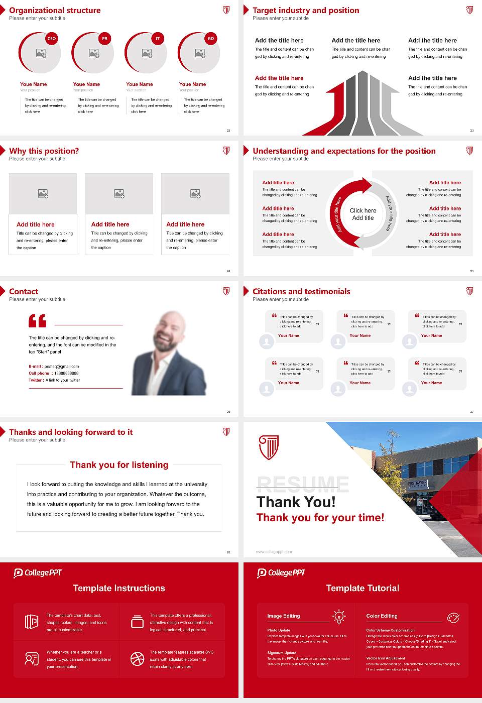 Strayer University-Georgia（Columbus campus) Resume PPT Template16:9 ratio PPT effect preview image4