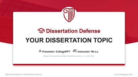 Strayer University-Tennessee（Nashville campus） Graduation Thesis Defense PPT Template