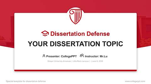 Strayer University-Arkansas（Little Rock campus） Graduation Thesis Defense PPT Template