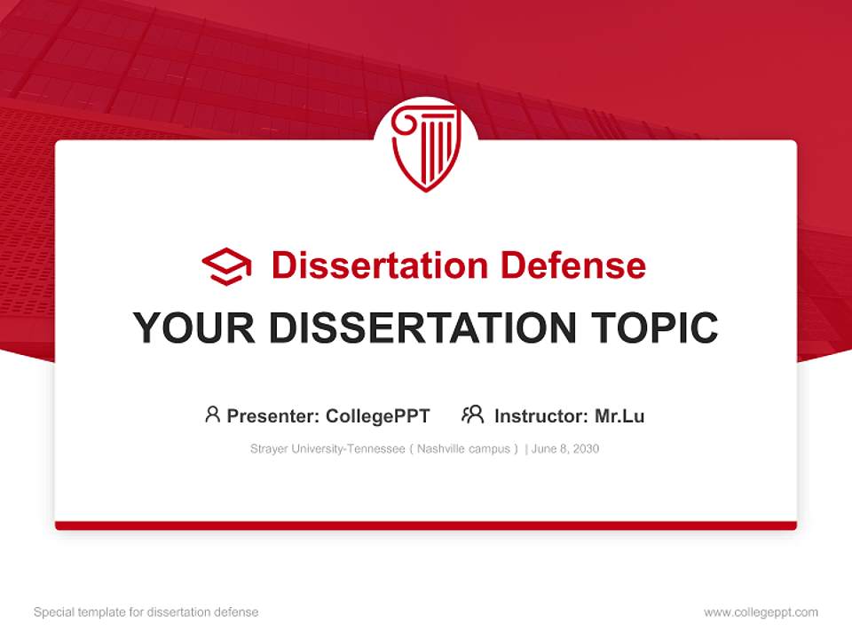 Strayer University-Tennessee（Nashville campus） Graduation Thesis Defense PPT Template4:3 ratio PPT effect preview image7