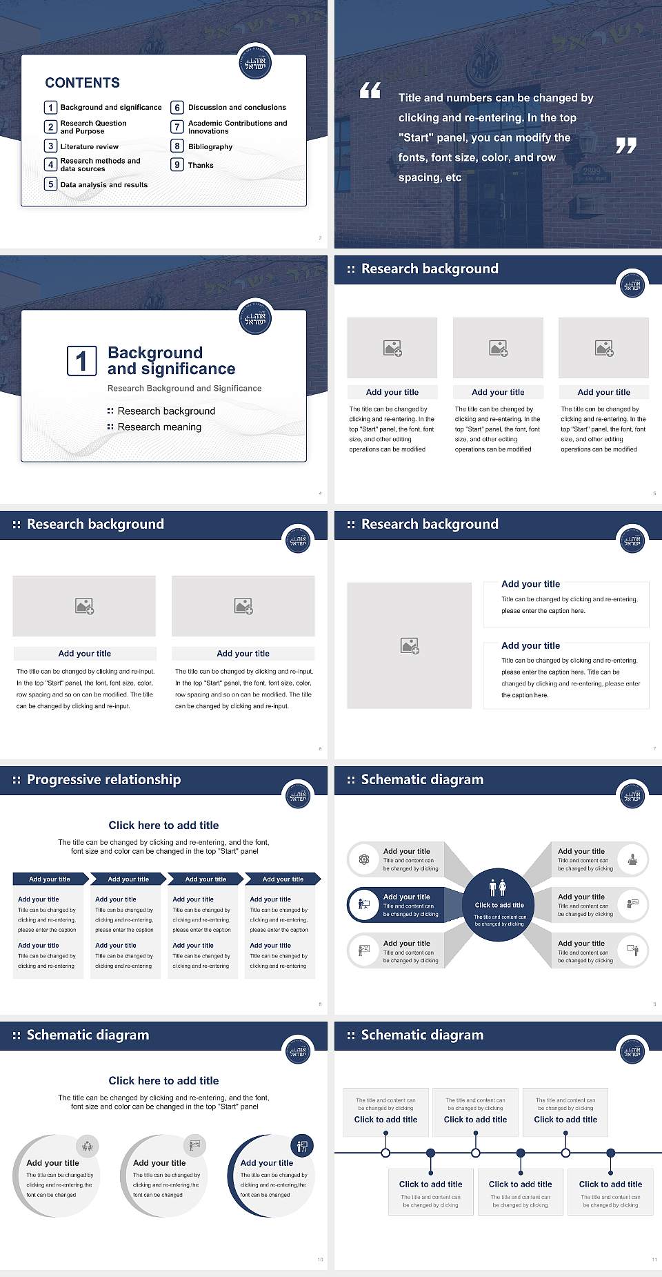 Yeshiva Ohr Yisrael Graduation Thesis Defense PPT Template4:3 ratio PPT effect preview image2