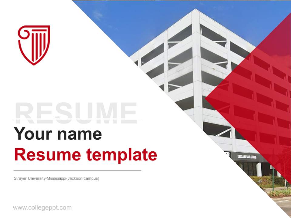 Strayer University-Mississippi(Jackson campus) Resume PPT Template4:3 ratio PPT effect preview image5