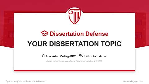 Strayer University-Maryland(Prince George campus) Graduation Thesis Defense PPT Template