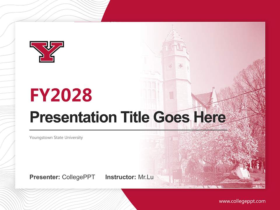 Youngstown State University Academic Presentation/Research Findings Report PPT Template4:3 ratio PPT effect preview image5