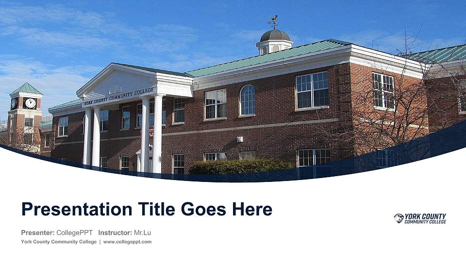 York County Community College Course/Courseware Creation PPT Template16:9 ratio PPT effect preview image
