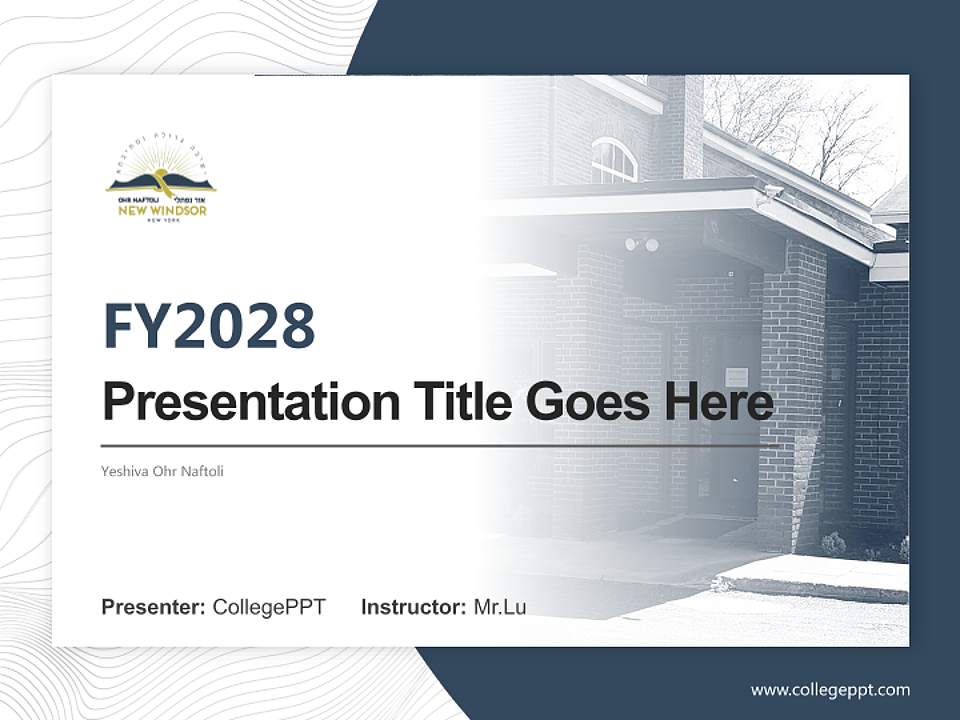 Yeshiva Ohr Naftoli Academic Presentation/Research Findings Report PPT Template4:3 ratio PPT effect preview image5