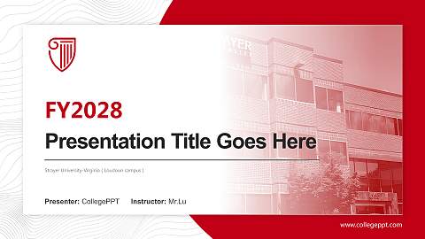 Strayer University-Virginia（Loudoun campus） Academic Presentation/Research Findings Report PPT Template