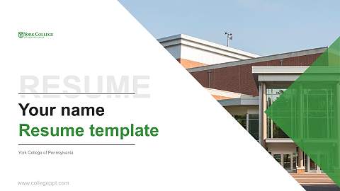 York College of Pennsylvania Resume PPT Template