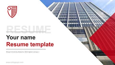 Strayer University-Alabama（Birmingham campus） Resume PPT Template
