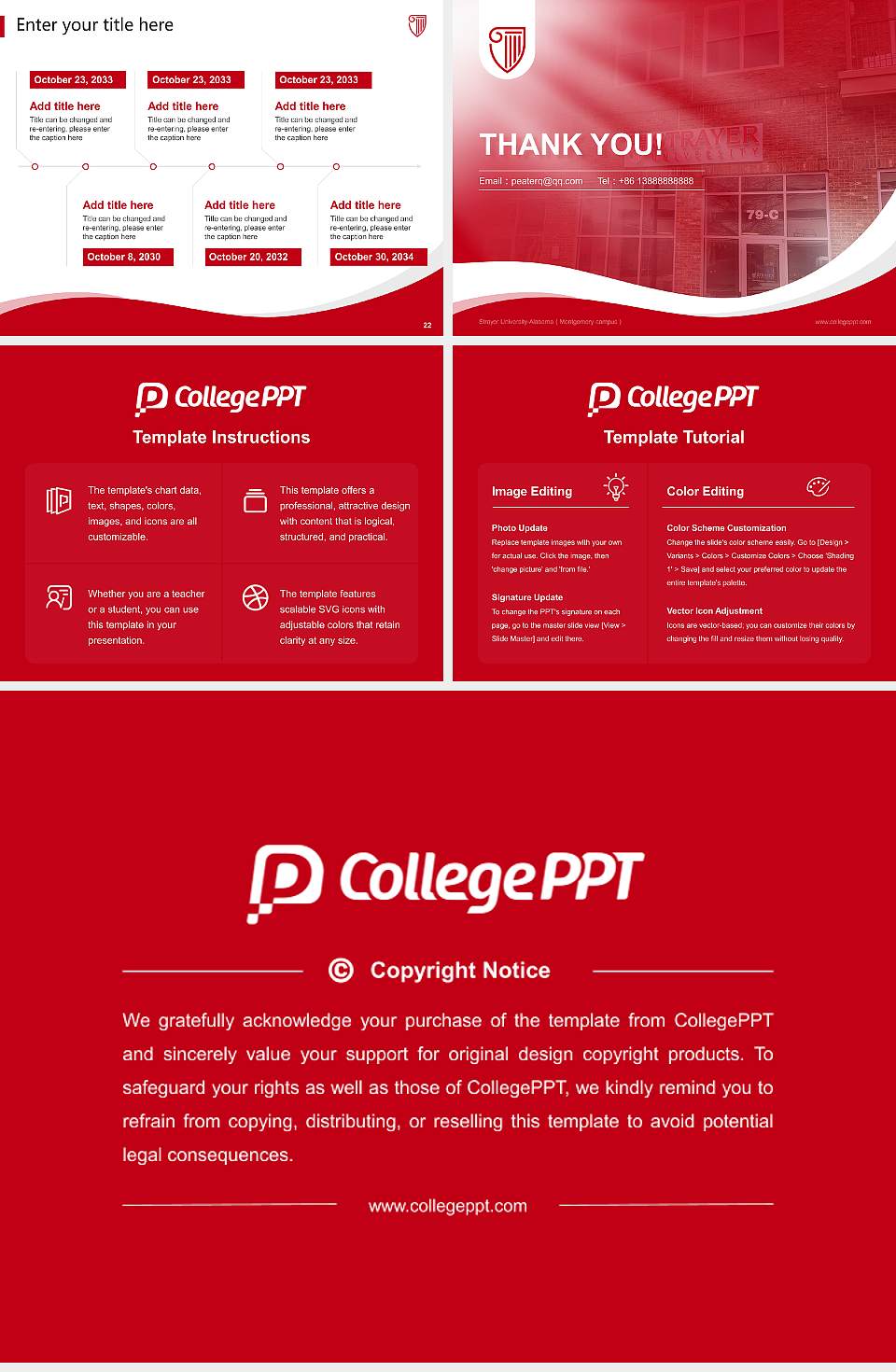 Strayer University-Alabama（Montgomery campus） Lecture Sharing and Networking Event PPT Template4:3 ratio PPT effect preview image4