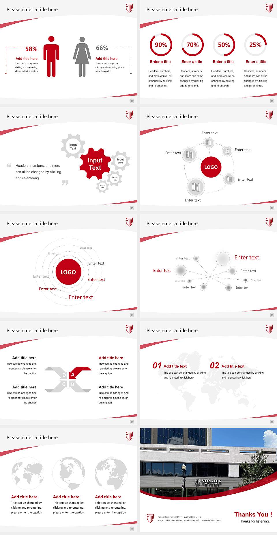 Strayer University-Florida（Orlando campus） Course/Courseware Creation PPT Template4:3 ratio PPT effect preview image4