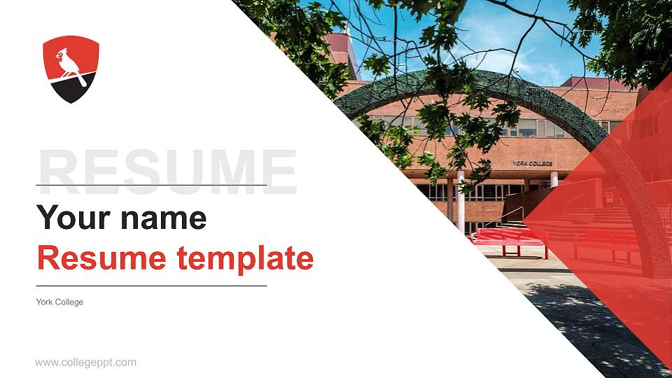 York College Resume PPT Template16:9 ratio PPT effect preview image