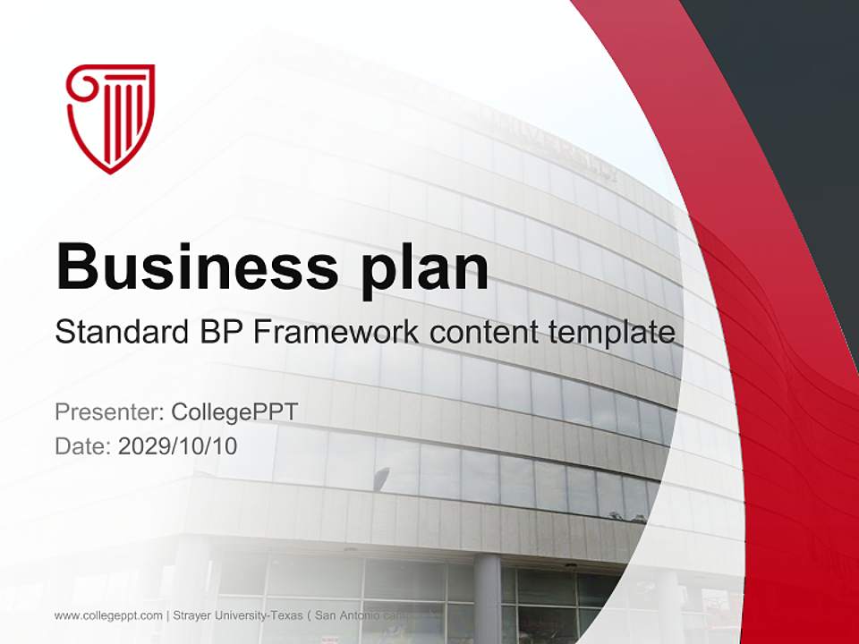 Strayer University-Texas（San Antonio campus） Competition/Entrepreneurship Contest PPT Template4:3 ratio PPT effect preview image9