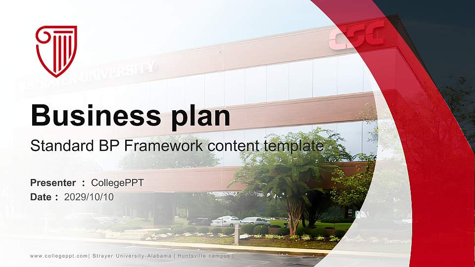 Strayer University-Alabama（Huntsville campus） Competition/Entrepreneurship Contest PPT Template16:9 ratio PPT effect preview image1