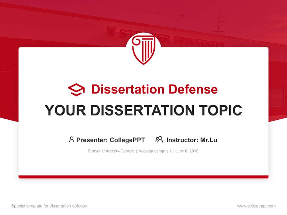 Strayer University-Georgia（Augusta campus） Graduation Thesis Defense PPT Template4:3 ratio PPT effect preview image7