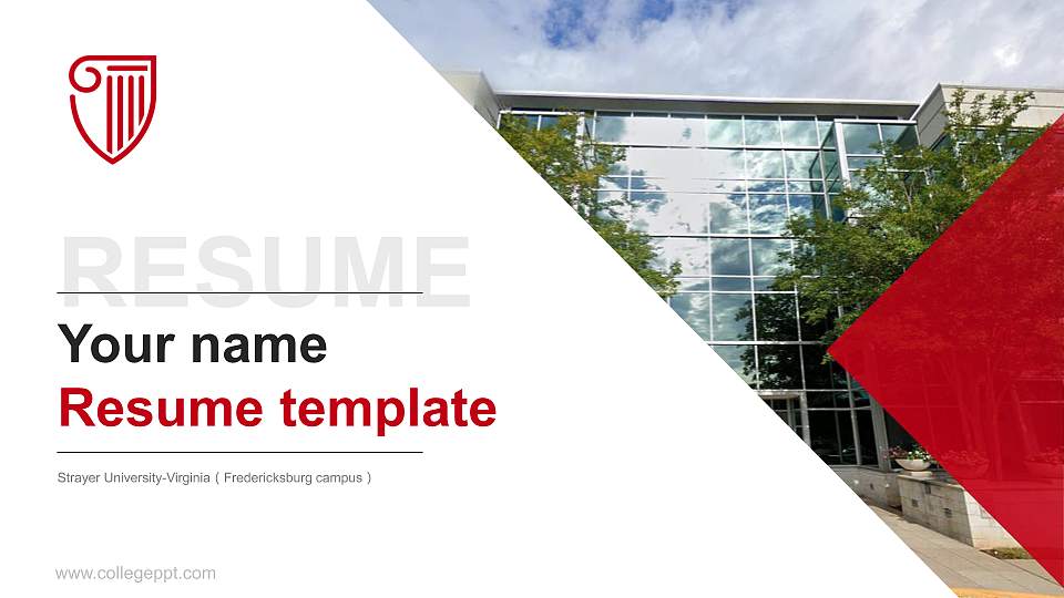 Strayer University-Virginia（Fredericksburg campus） Resume PPT Template16:9 ratio PPT effect preview image
