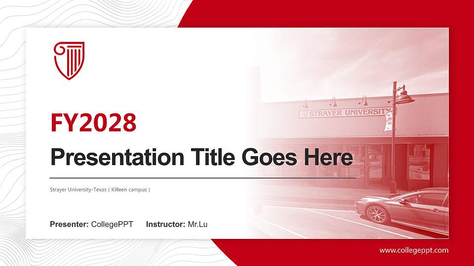 Strayer University-Texas（Killeen campus） Academic Presentation/Research Findings Report PPT Template16:9 ratio PPT effect preview image