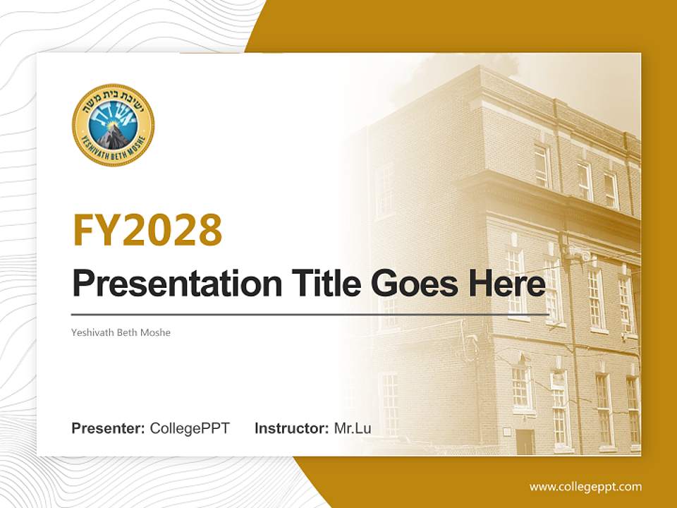 Yeshivath Beth Moshe Academic Presentation/Research Findings Report PPT Template4:3 ratio PPT effect preview image5