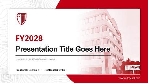 Strayer University-West Virginia(Teays Valley campus) Academic Presentation/Research Findings Report PPT Template