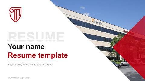Strayer University-North Carolina(Greensboro campus) Resume PPT Template