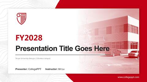 Strayer University-Georgia（Columbus campus) Academic Presentation/Research Findings Report PPT Template