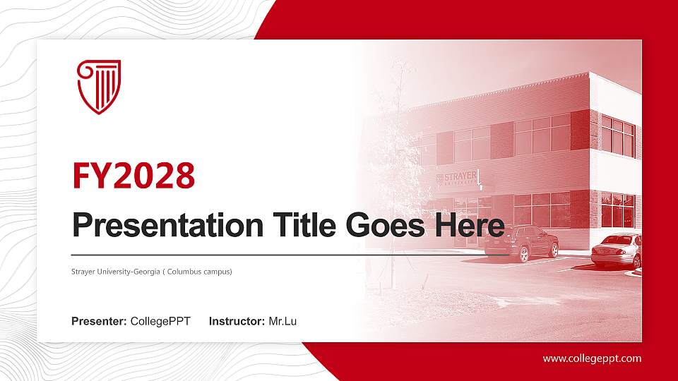 Strayer University-Georgia（Columbus campus) Academic Presentation/Research Findings Report PPT Template16:9 ratio PPT effect preview image