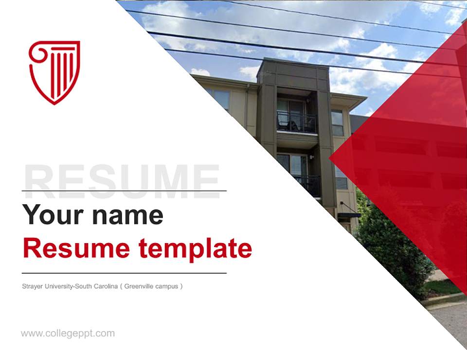 Strayer University-South Carolina（Greenville campus） Resume PPT Template4:3 ratio PPT effect preview image5