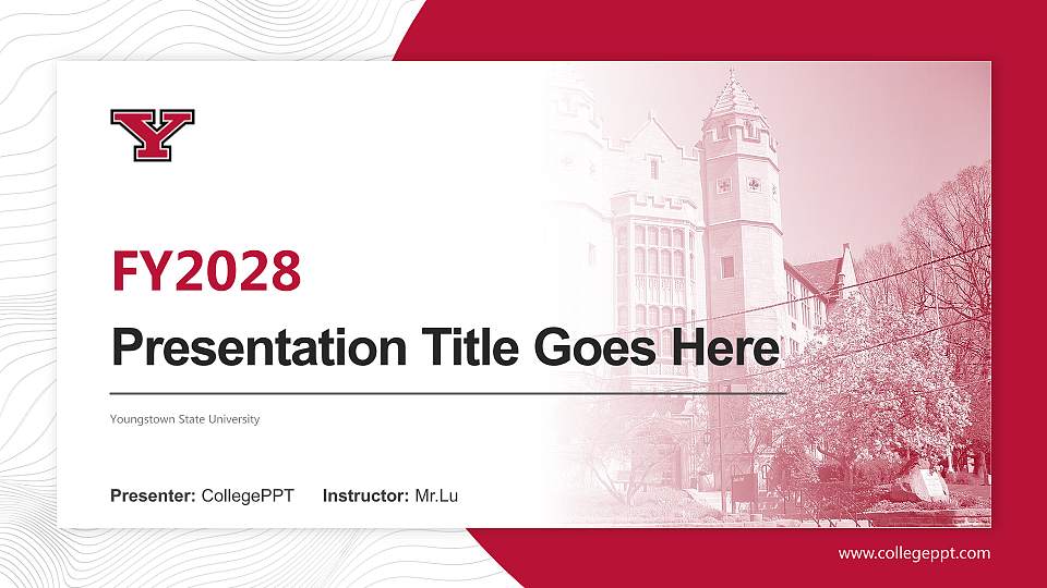 Youngstown State University Academic Presentation/Research Findings Report PPT Template16:9 ratio PPT effect preview image