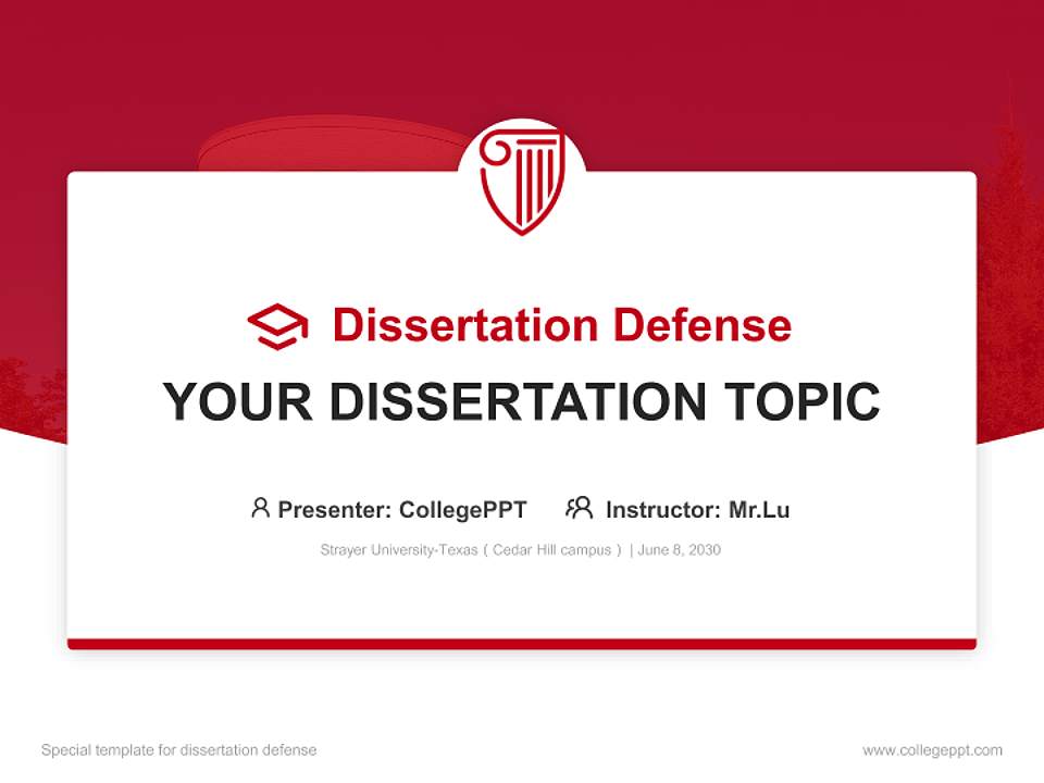 Strayer University-Texas（Cedar Hill campus） Graduation Thesis Defense PPT Template4:3 ratio PPT effect preview image7