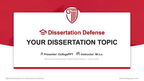 Strayer University-Georgia（Cobb County campus） Graduation Thesis Defense PPT Template